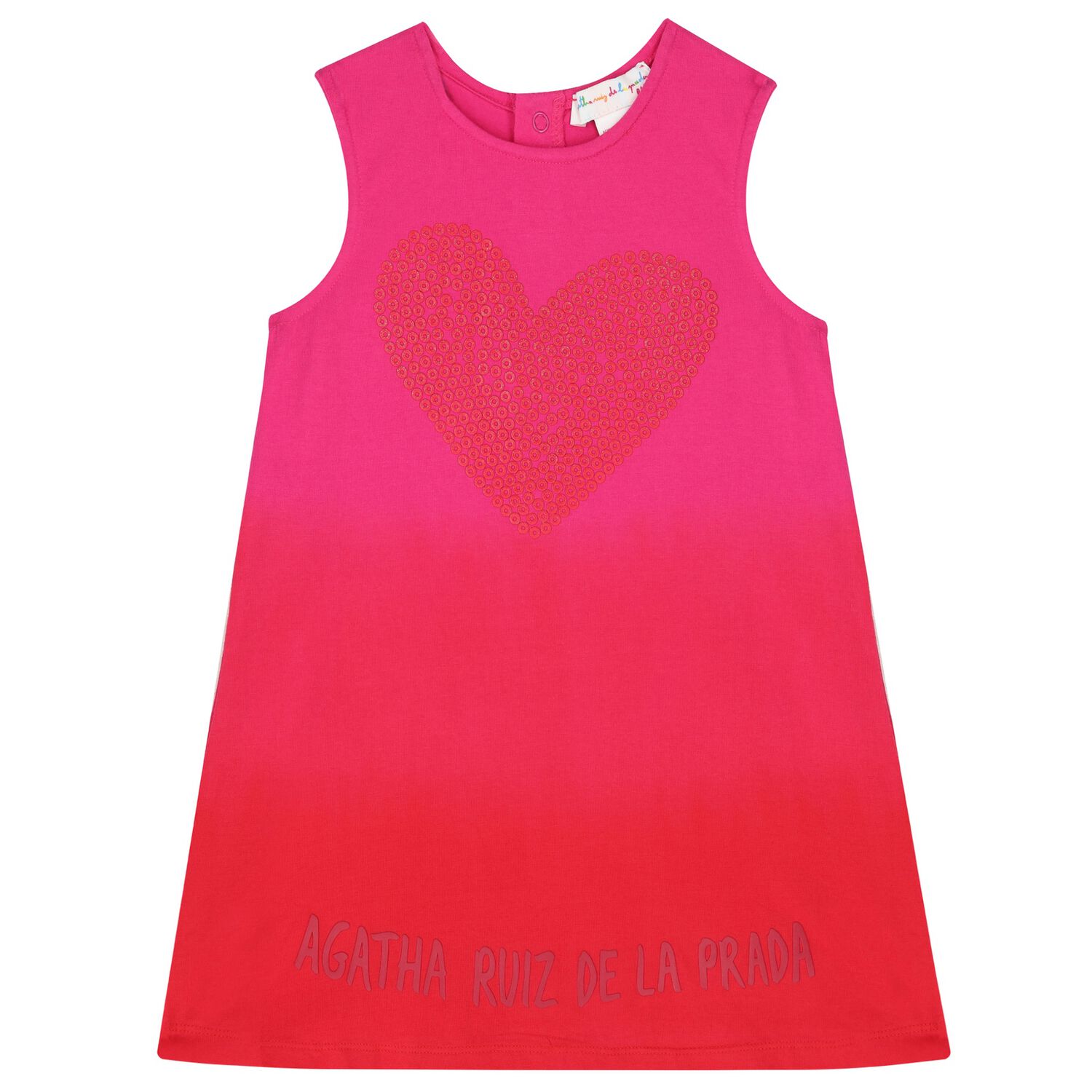 فستان بنات الترتر باللون الوردي والأحمر, 1, hi-res