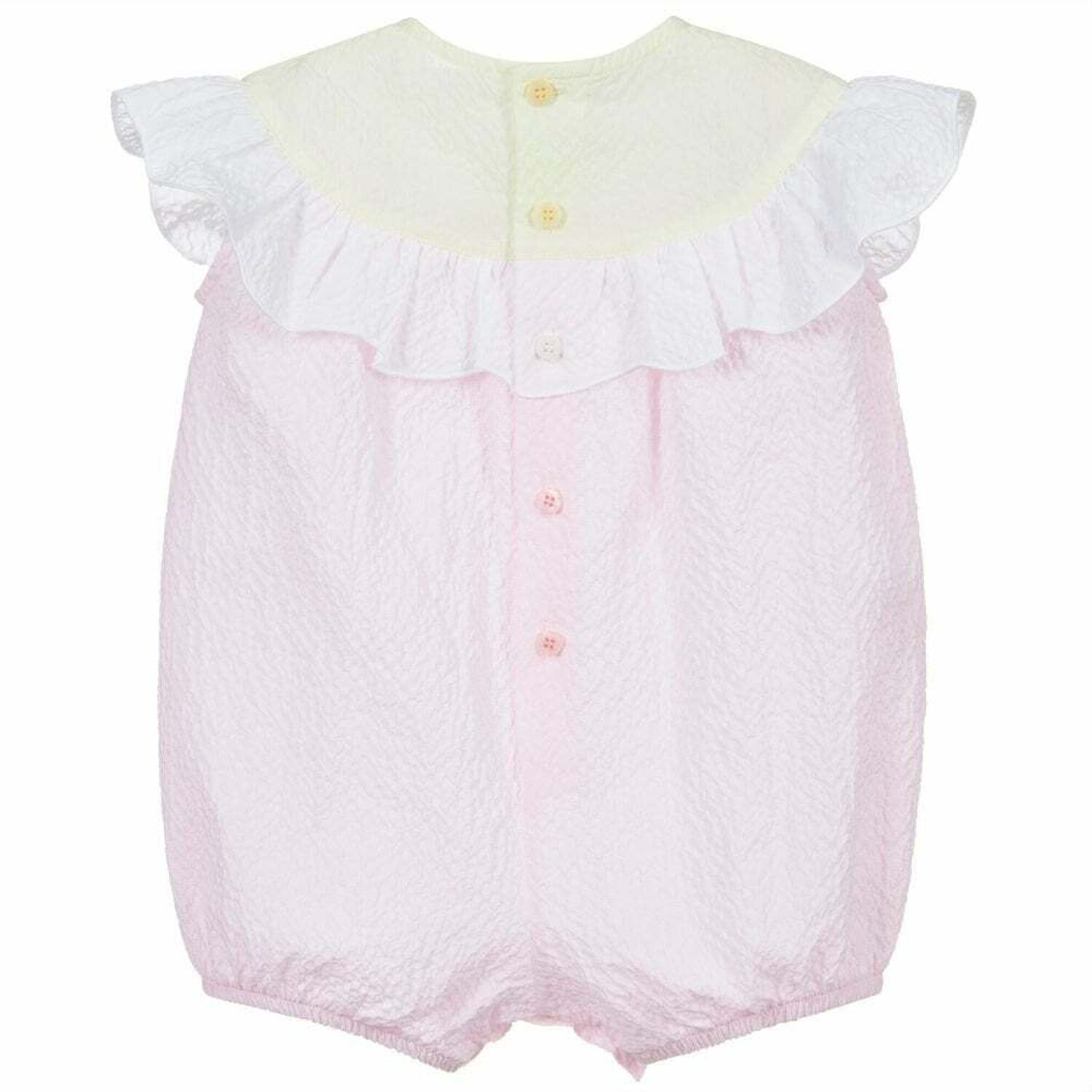 Baby Girls Pink, Yellow & White Romper, 1, hi-res image number null