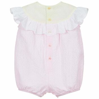 Baby Girls Pink, Yellow & White Romper