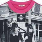 Girls Pink Graphic Print Dress, 1, hi-res
