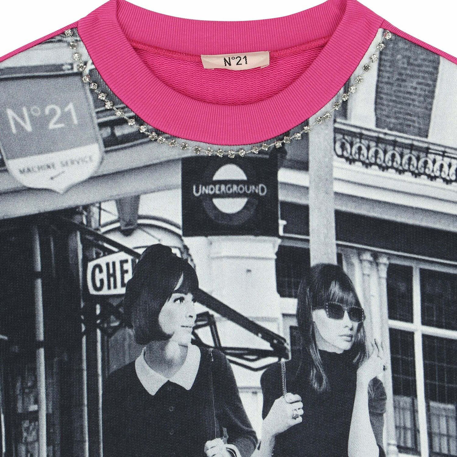 Girls Pink Graphic Print Dress, 1, hi-res image number null