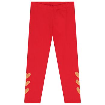 Girls Red Heart Leggings