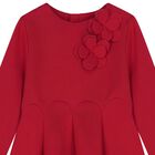 Girls Red Floral Dress, 1, hi-res