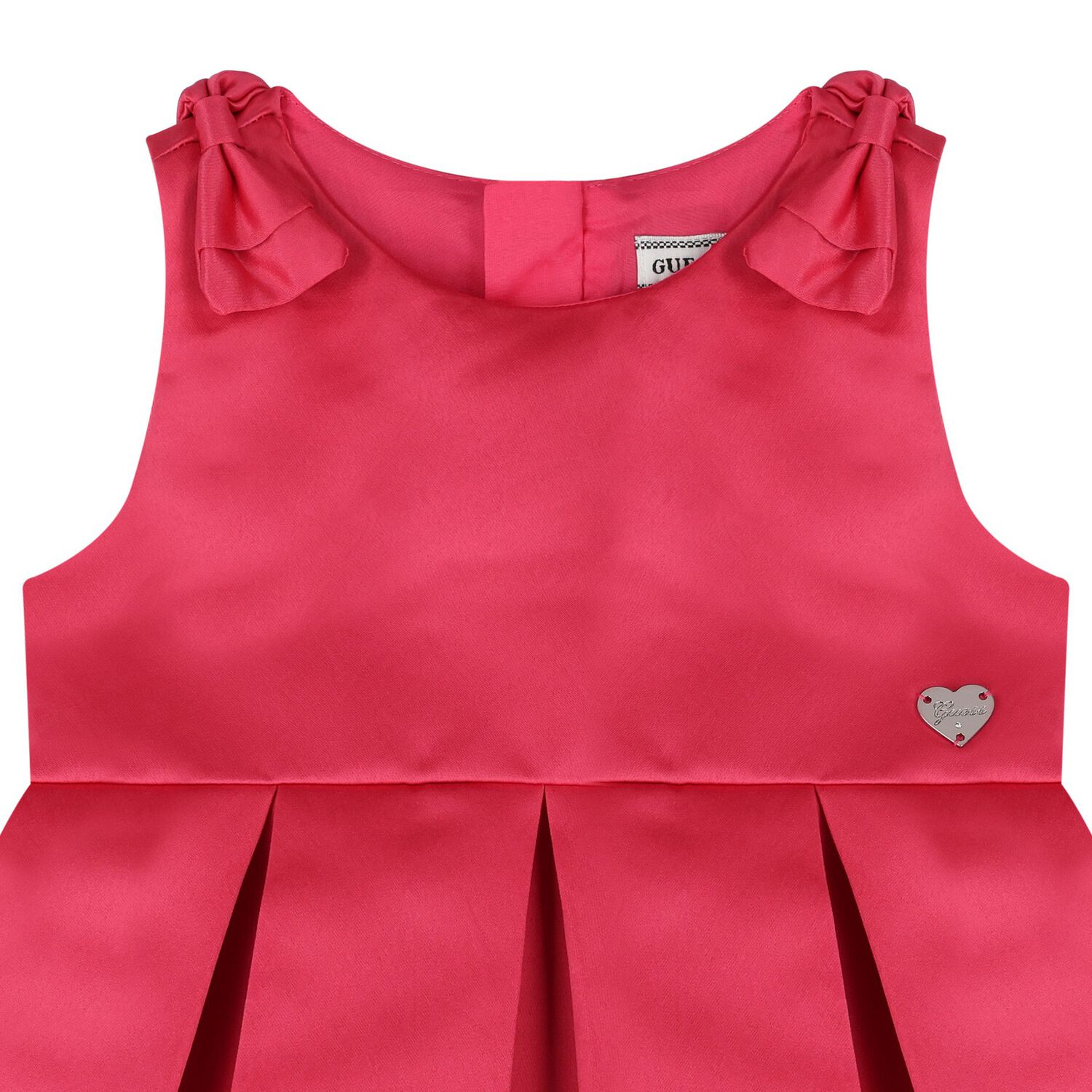 طقم فستان ساتان باللون الوردى للبنات  , 2, hi-res