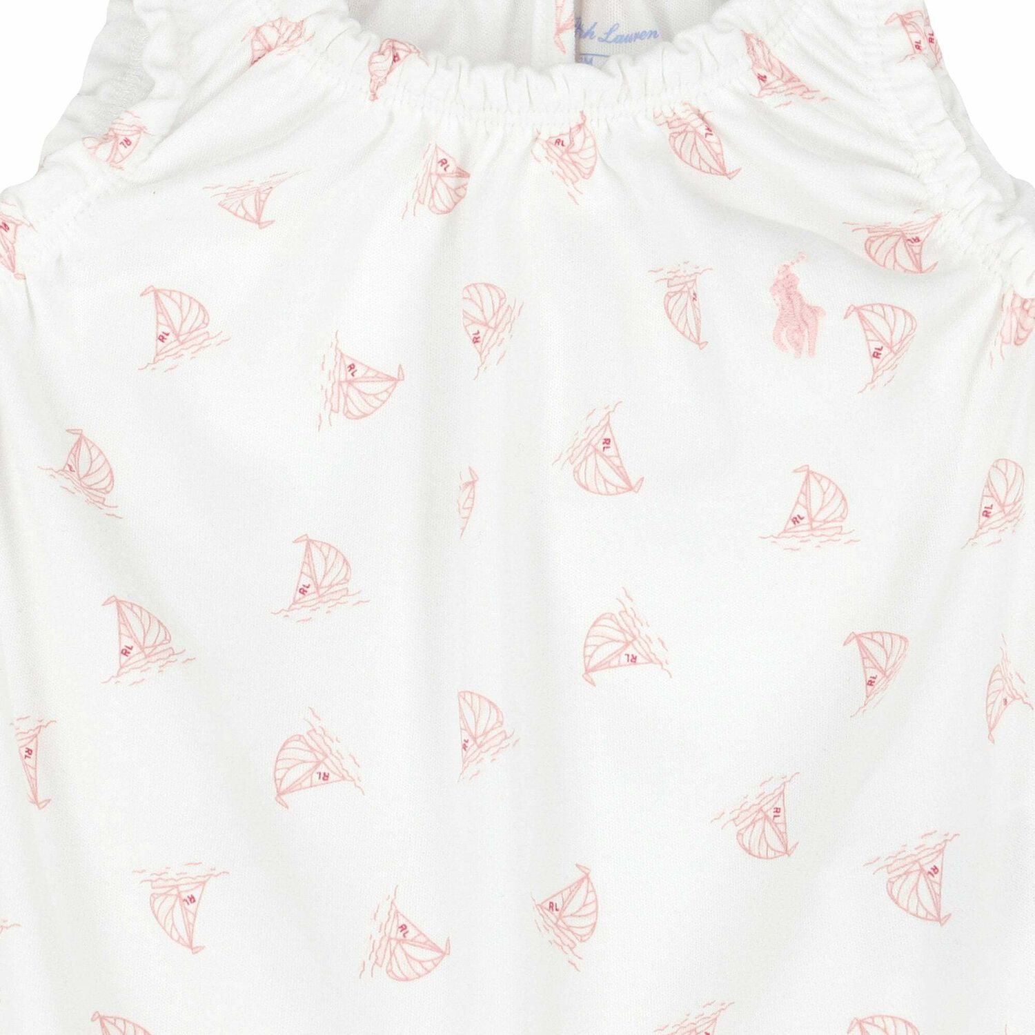 Baby Girls White and Pink Romper , 1, hi-res