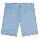 Baby Boys Blue & White Shorts Set, 2, hi-res