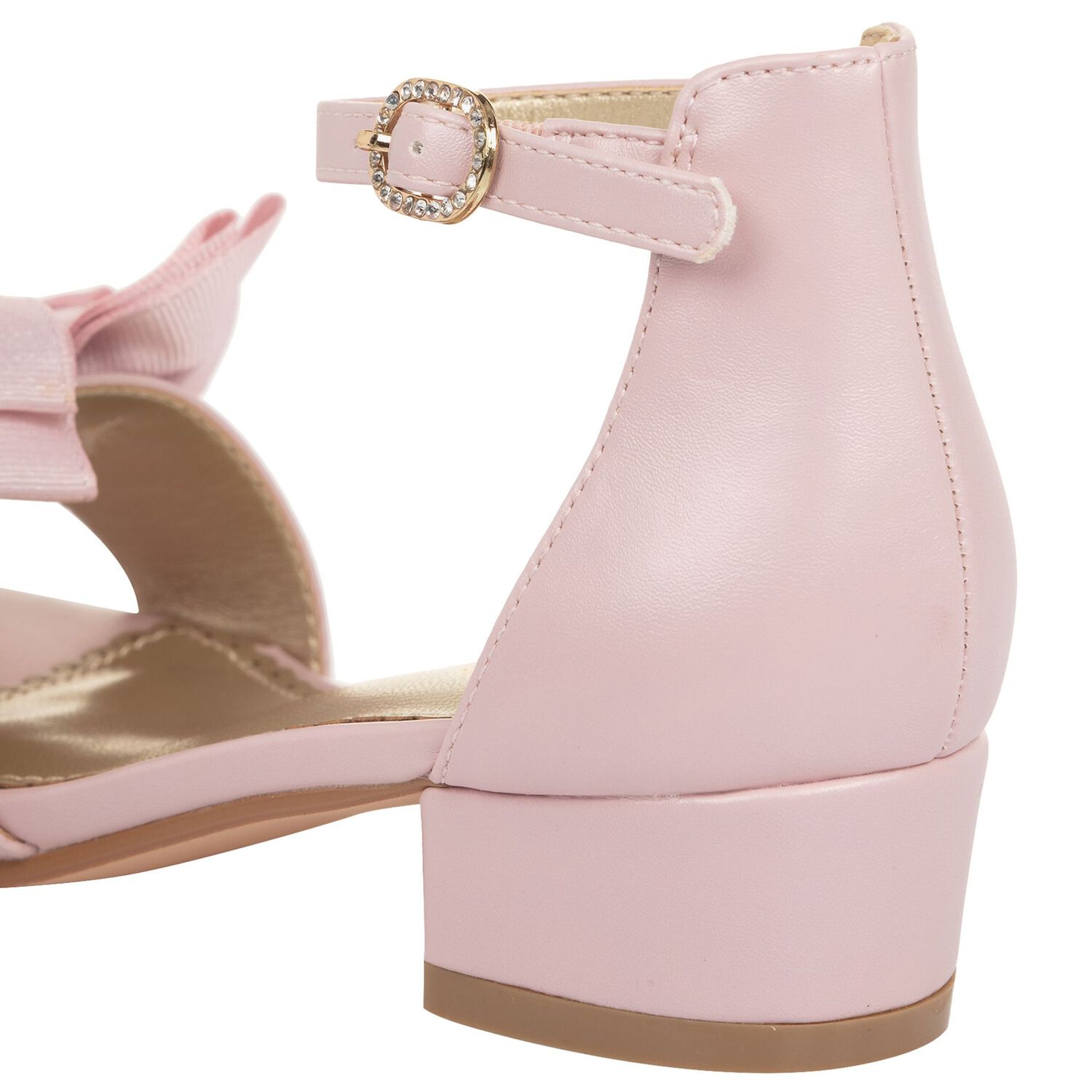 Girls Pink Bow Sandals, 2, hi-res