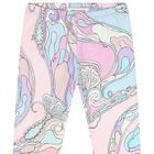 Younger Girls Pink & Blue Logo Orchidee Leggings, 1, hi-res