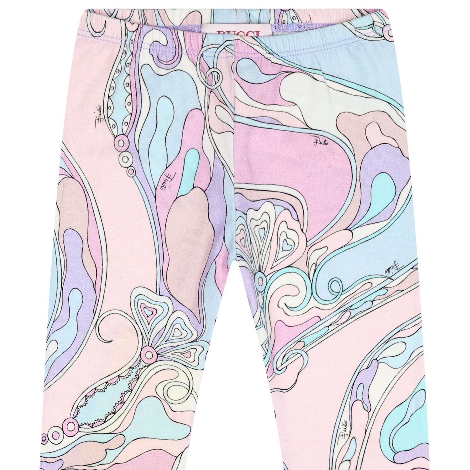 Younger Girls Pink & Blue Logo Orchidee Leggings, 1, hi-res