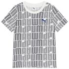 تيشيرت أولاد بالشعار باللون الأبيض و الأسود, 1, hi-res