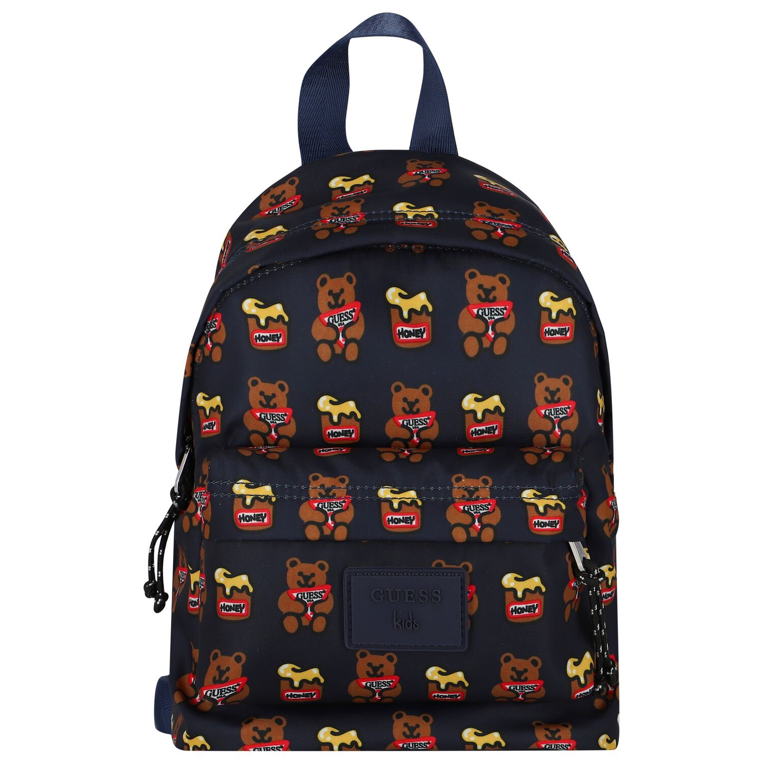 Younger Boys Navy Logo Teddy Backpack, 1, hi-res