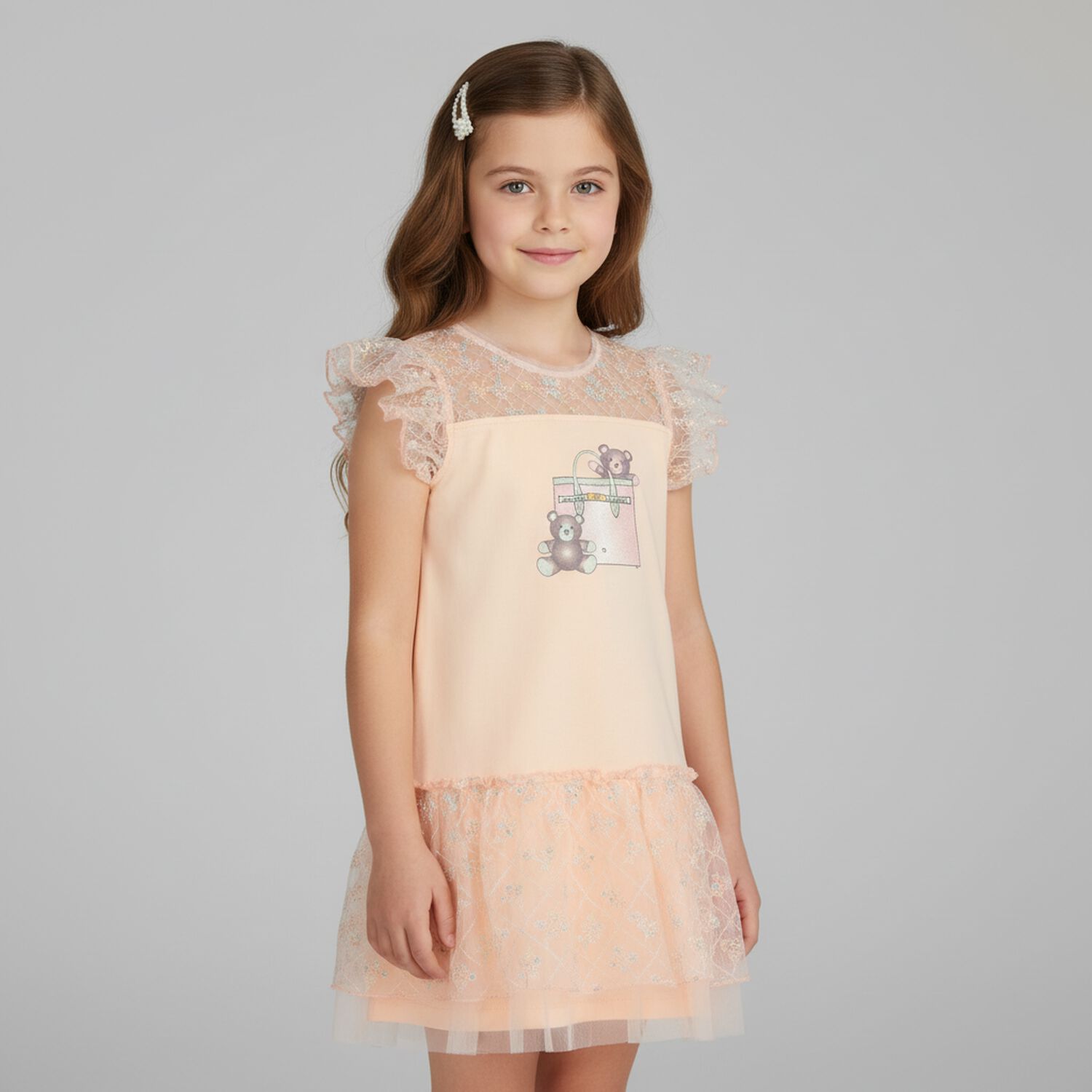 Girls Pink Logo Bag Dress, 1, hi-res