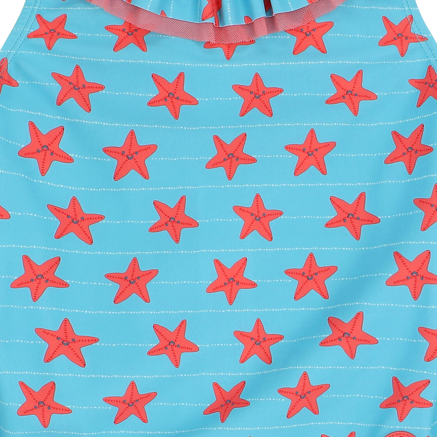 Girls Blue Starfish Swimsuit, 1, hi-res
