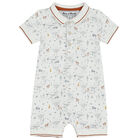 Baby Boys White Polo Romper, 1, hi-res