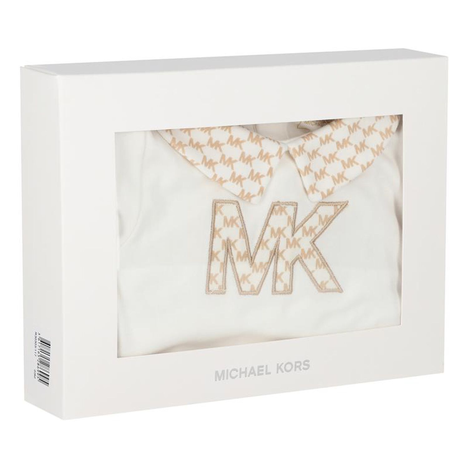 طقم بنات هدايا أفرول بالشعار باللون العاجي, 1, hi-res