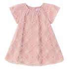 Younger Girls Pink Floral Embroidered Tulle Dress, 1, hi-res