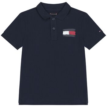 Boys Navy Blue Logo Polo Shirt