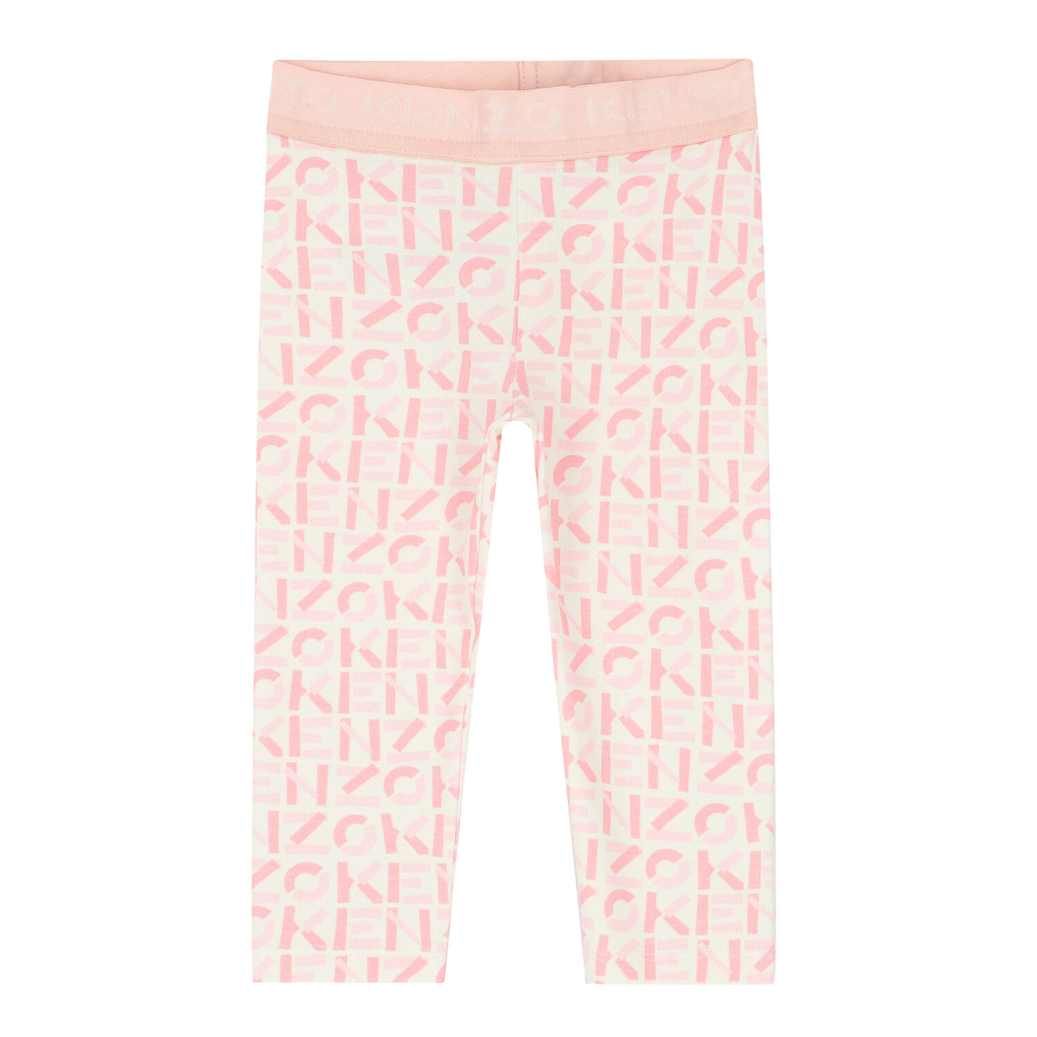 Younger Girls Pink Logo Leggings, 1, hi-res