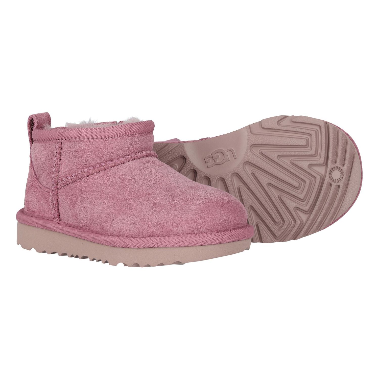 Younger Girls Pink Classic Ultra Mini Suede Boots, 1, hi-res