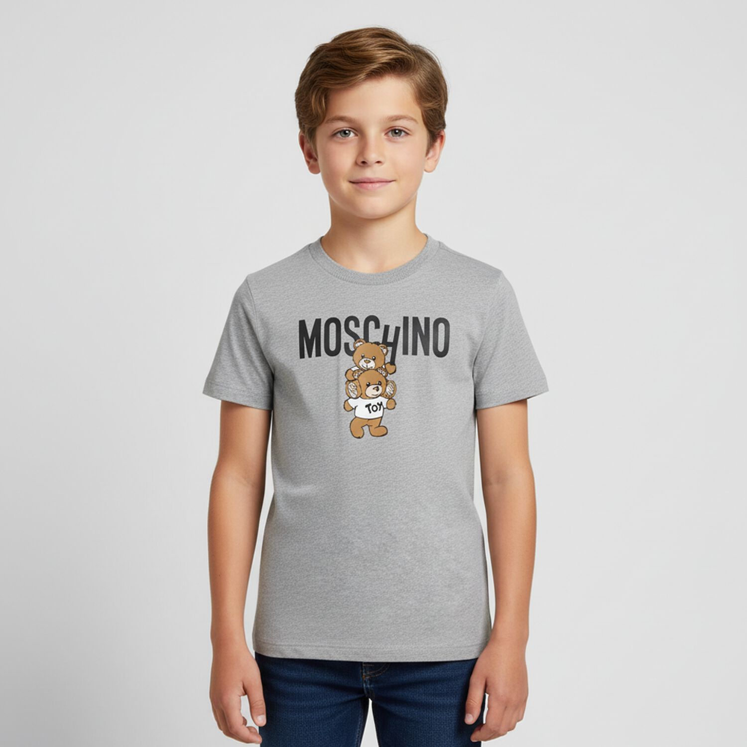 تيشيرت بشعار تيدي باللون الرمادي, 7, hi-res image number null