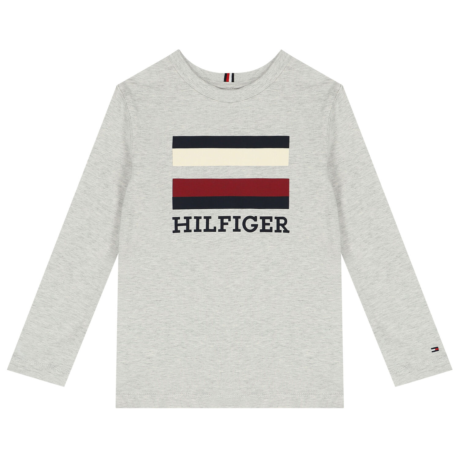 توب أولاد بأكمام بالشعار باللون الرمادى, 2, hi-res