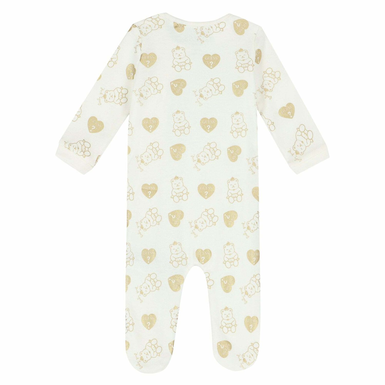 Girls Ivory & Gold Babygrow, 1, hi-res