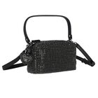 Girls Black Rhinestone Logo Handbag, 2, hi-res