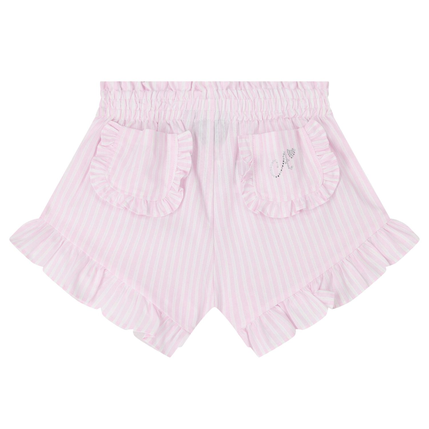 Girls Pink Striped Shorts Set, 1, hi-res image number null