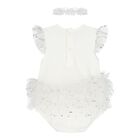 Baby Girls White Teddy Bear Bodysuit Dress Set, 1, hi-res