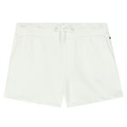Girls White Logo Short Set, 3, hi-res