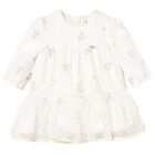 Baby Girls White Floral Tulle Dress, 2, hi-res