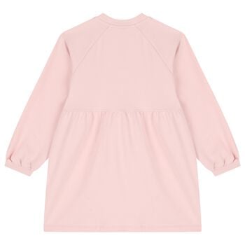 Girls Pink Logo Sweatshirt Dress