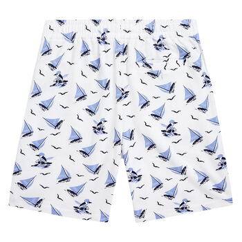 Boys White Logo Shorts