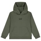 Boys Green Logo Hooded Top, 5, hi-res