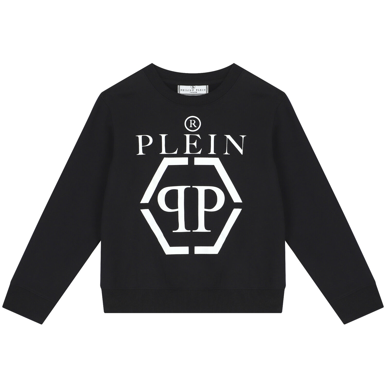 سويت شيرت أولاد بالشعار باللون الاسود, 1, hi-res