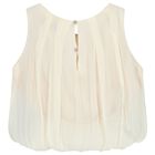 Girls Beige & Gold Chiffon & Sequin Lace Trousers Set, 1, hi-res