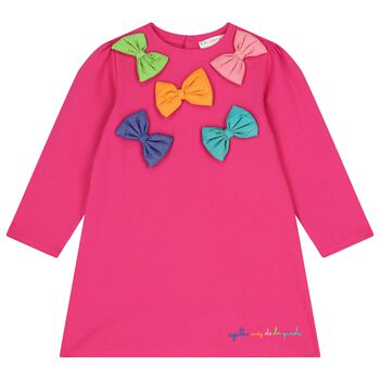 Girls Pink Bow Dress