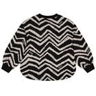 Girls Black & Ivory Zig Zag Sweatshirt, 1, hi-res