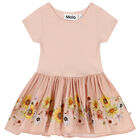 Younger Girls Beige Floral Dress, 1, hi-res