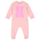 Pink Teddy Logo Babygrow, 2, hi-res