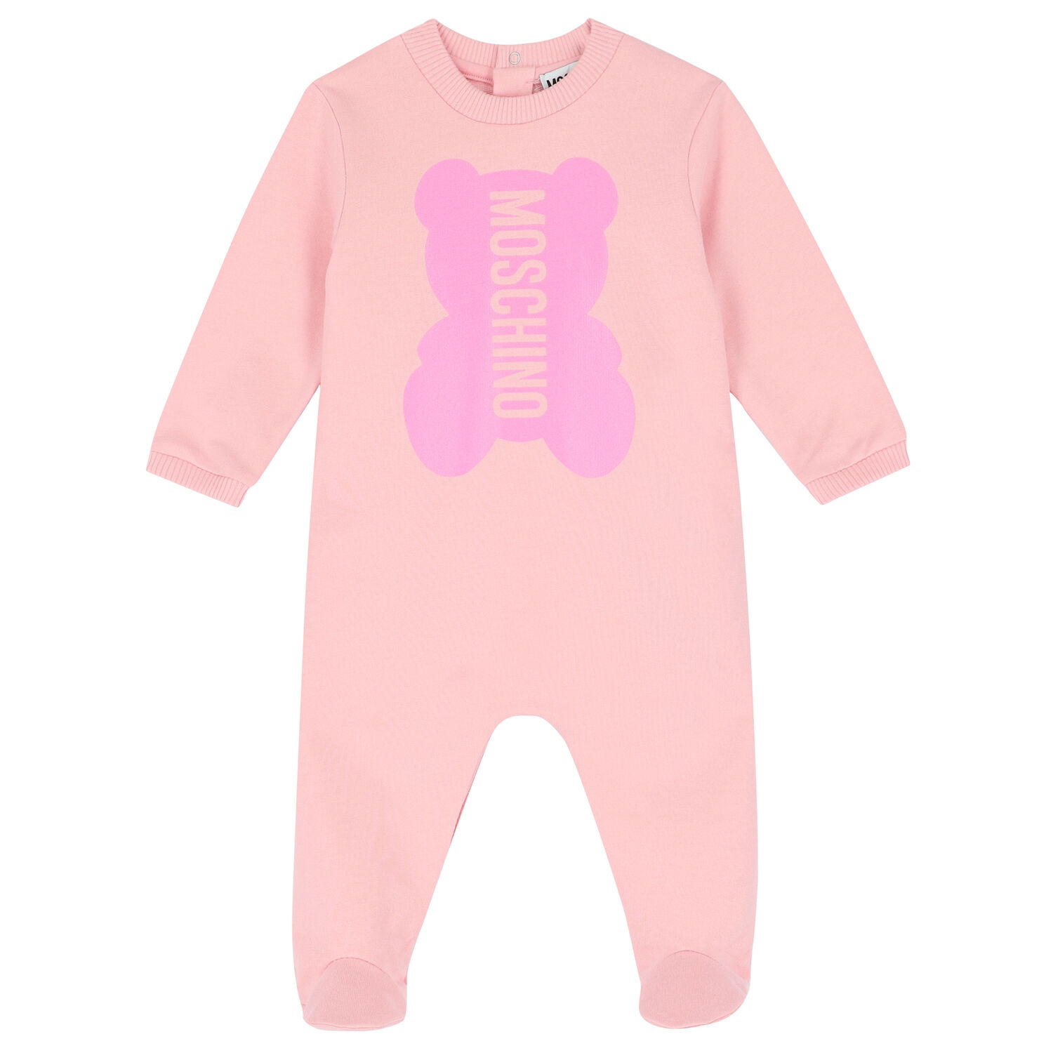 Pink Teddy Logo Babygrow, 2, hi-res