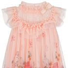 Girls Pink Floral Tulle Dress , 1, hi-res