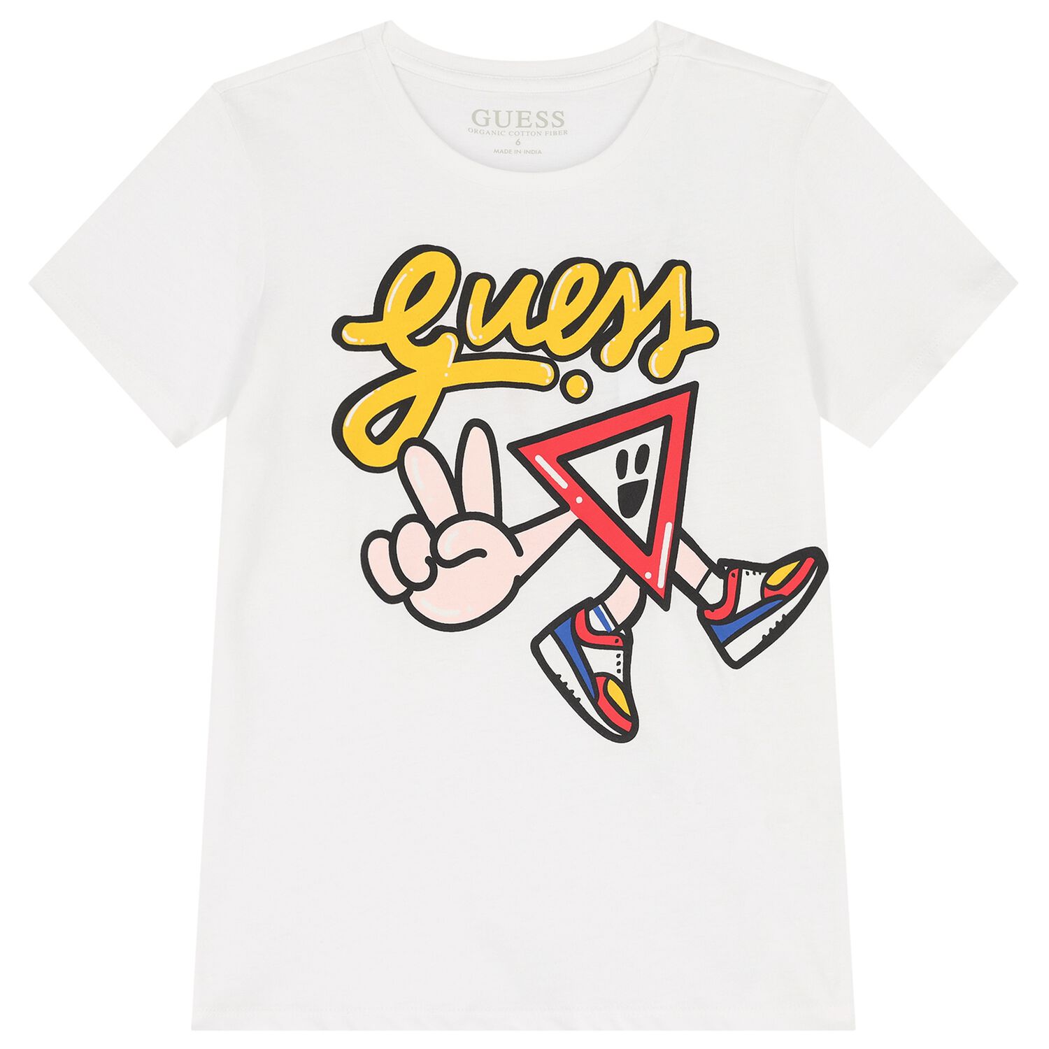 تيشيرت أولاد بالشعار باللون الأبيض, 1, hi-res