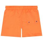Boys Orange Logo Swim Shorts, 1, hi-res