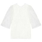 Girls White Embellished Tulle Dress, 1, hi-res