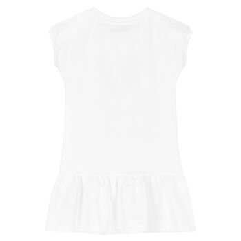 فستان بشعار تيدي باللون الأبيض