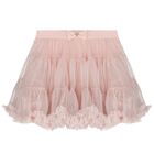 Girls Pink Bow Tutu Skirt, 1, hi-res