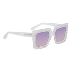 Girls White Diamante Sunglasses, 1, hi-res