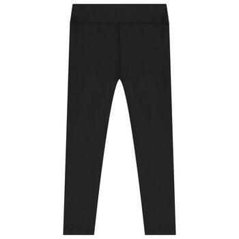 Girls Black Logo Softskin Leggings