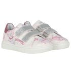 Girls Pink & White Disney Trainers, 1, hi-res